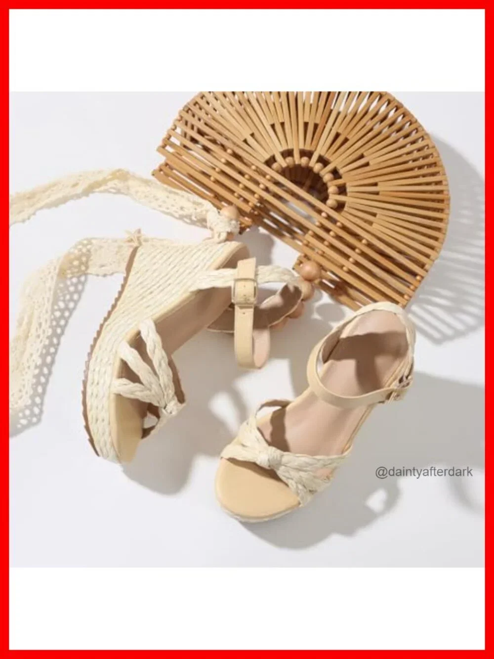 Womens Espadrille Wedge Sandals PU Insole Raffia Ankle Strap Open Toe Summer